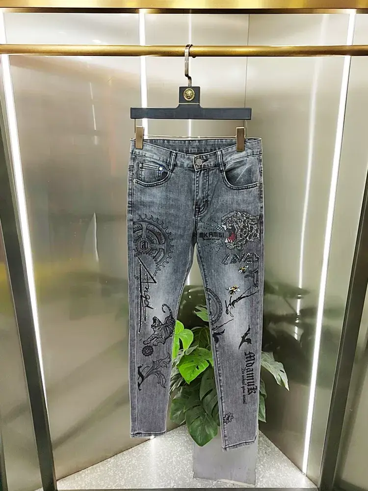 Men Fleece Lined Slim Fit Jeans Autumn Winter — feature 13