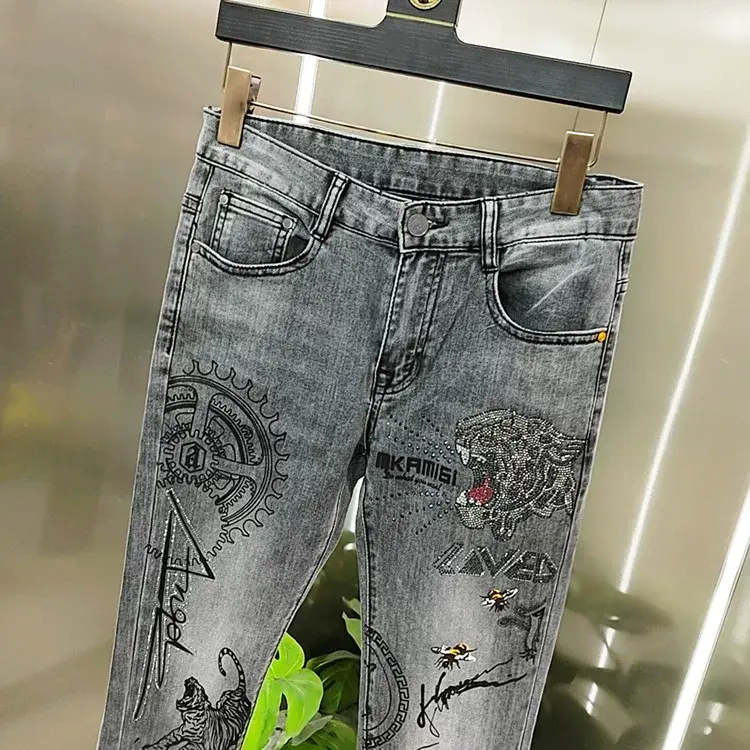 Men Fleece Lined Slim Fit Jeans Autumn Winter — feature 14