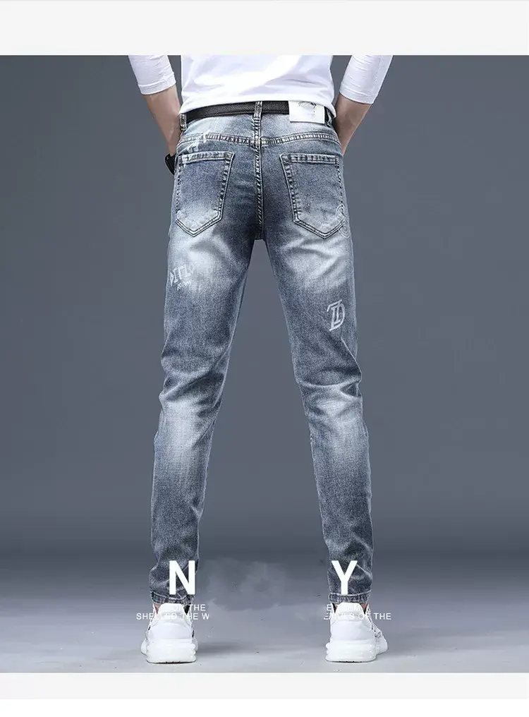 Men Fleece Lined Slim Fit Jeans Autumn Winter — feature 23