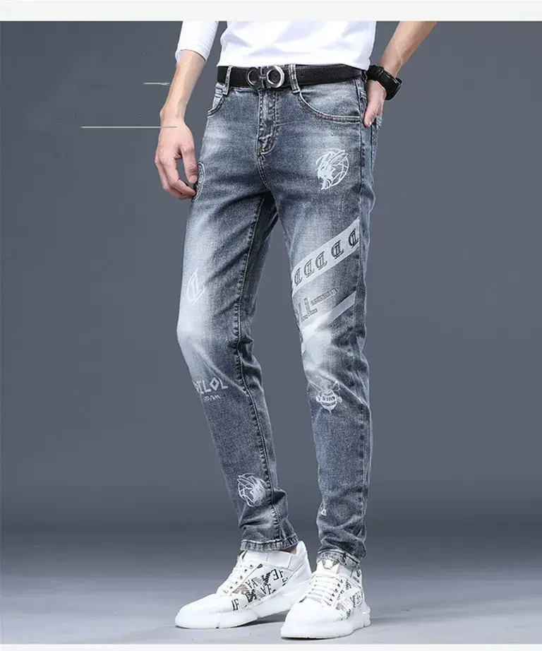 Men Fleece Lined Slim Fit Jeans Autumn Winter — feature 24