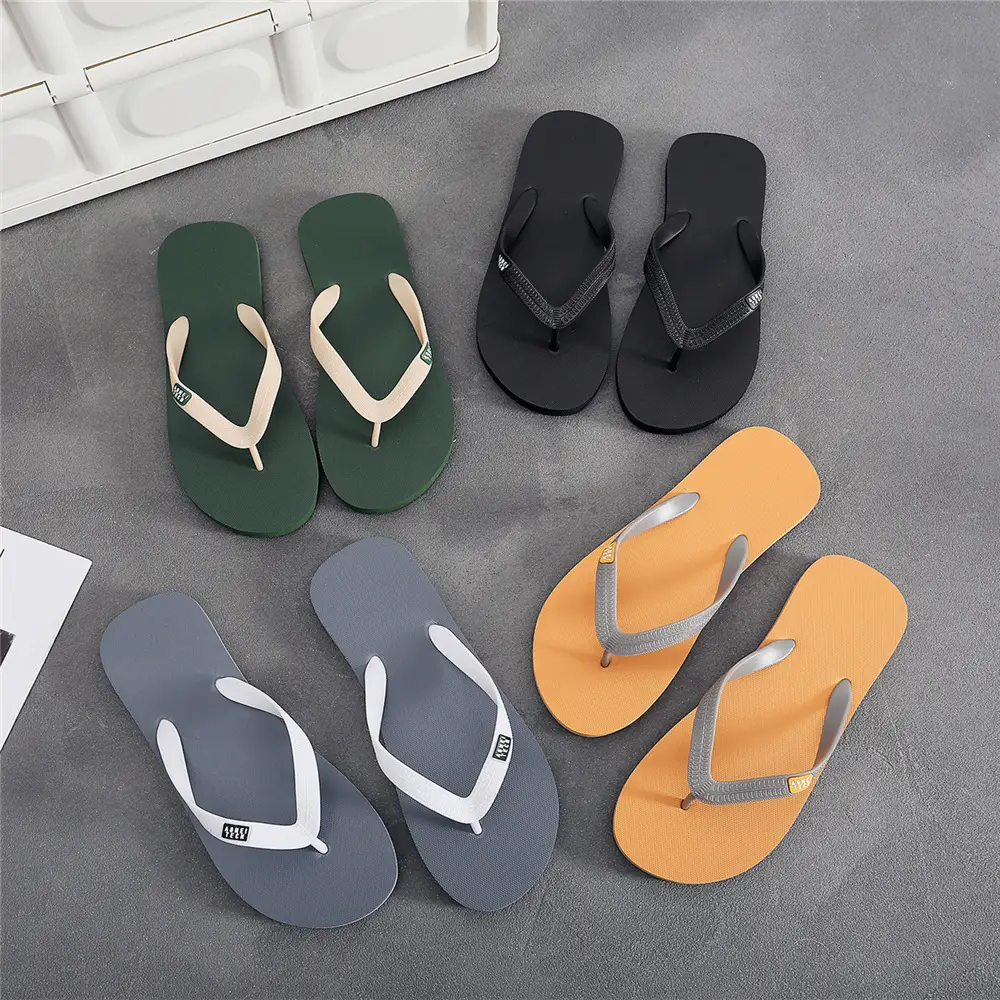 2023 Men's Green Rubber Flip Flops Non-Slip