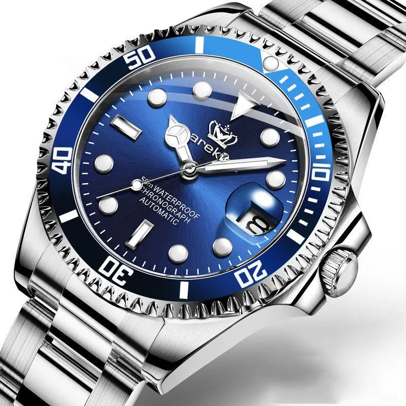 Super Luminous Men's Watch with Green Dial & Water Resistant