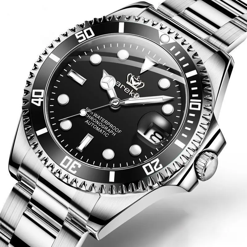 Super Luminous Men's Watch with Green Dial & Water Resistant