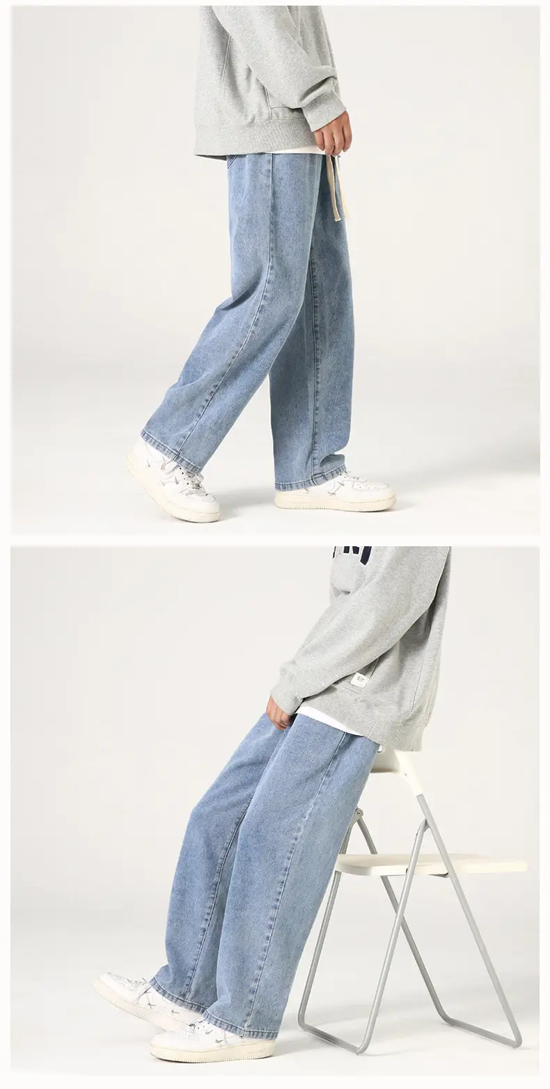 Xxbro Men's Vintage Wash Jeans Wide Leg Pants All Colors — feature 15