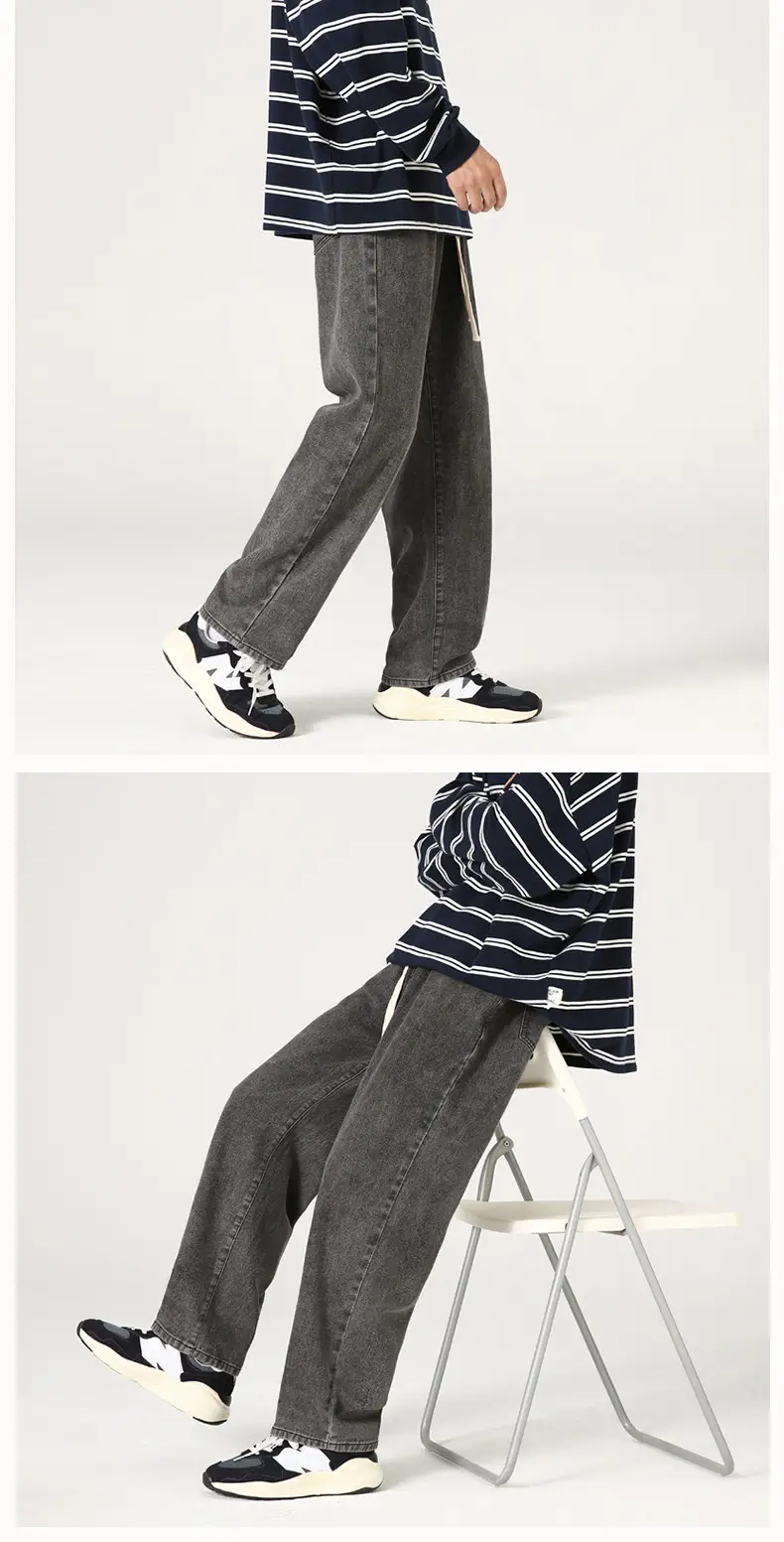 Xxbro Men's Vintage Wash Jeans Wide Leg Pants All Colors — feature 18