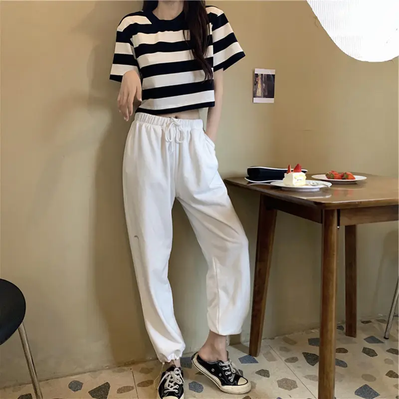 Women Striped Short Sleeve T-Shirt One Piece Drop Shipping — feature 7
