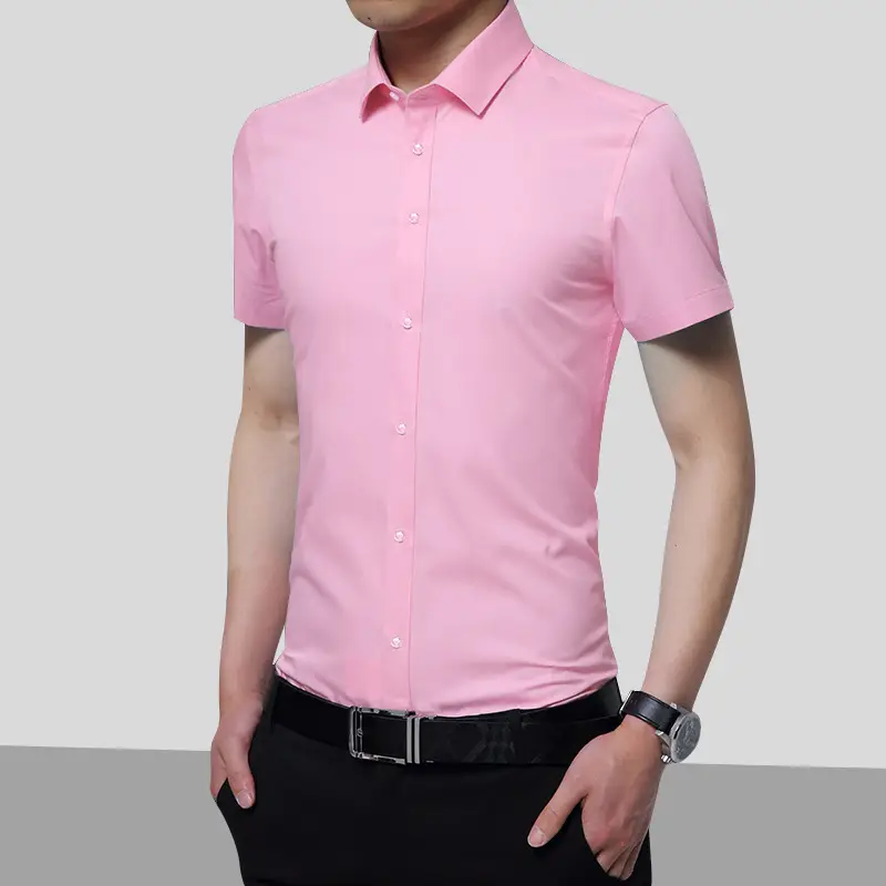 Men's Maroon Formal Shirt with Button Front and Long Sleeves