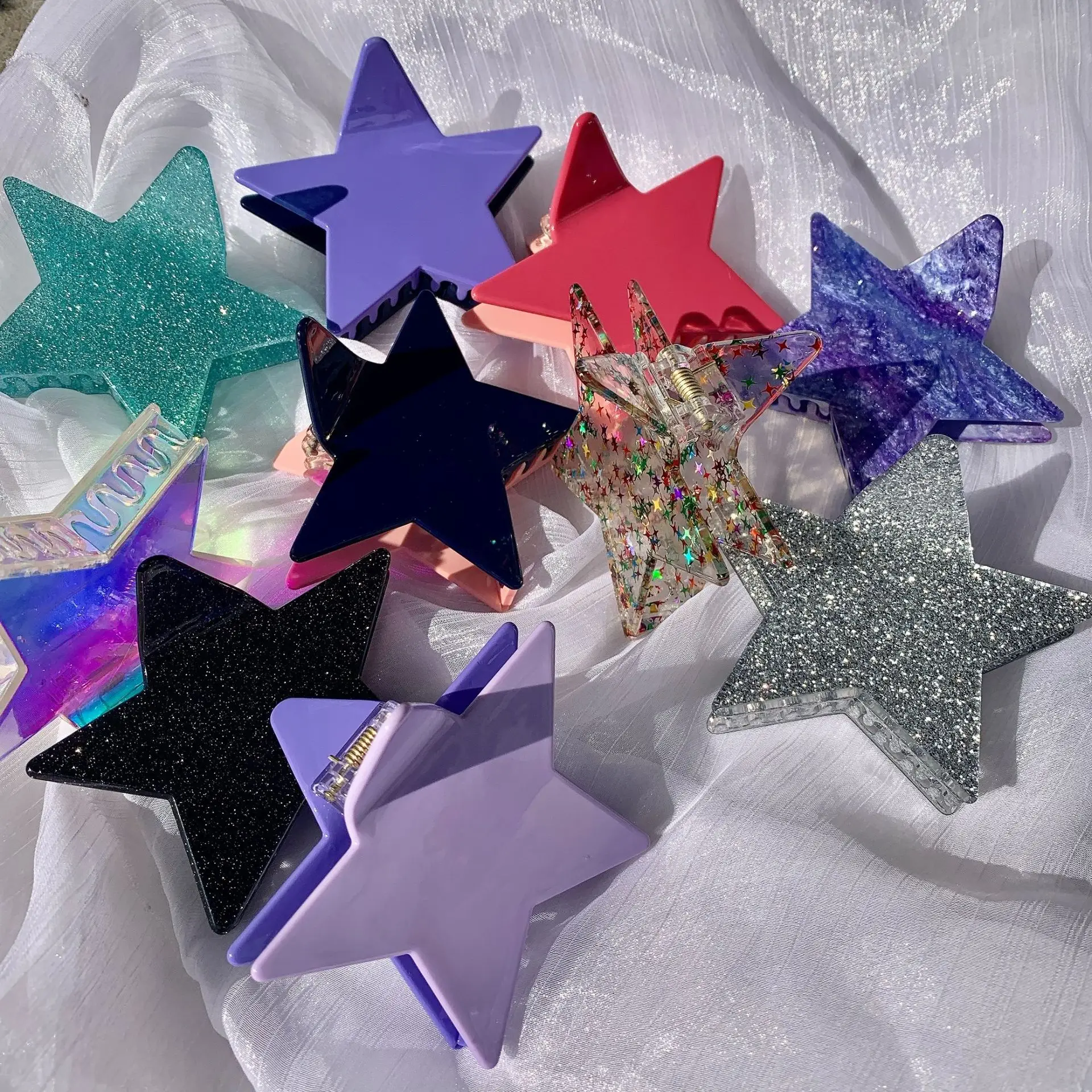 Cute Silver Star Hair Clip Hot Girl Style
