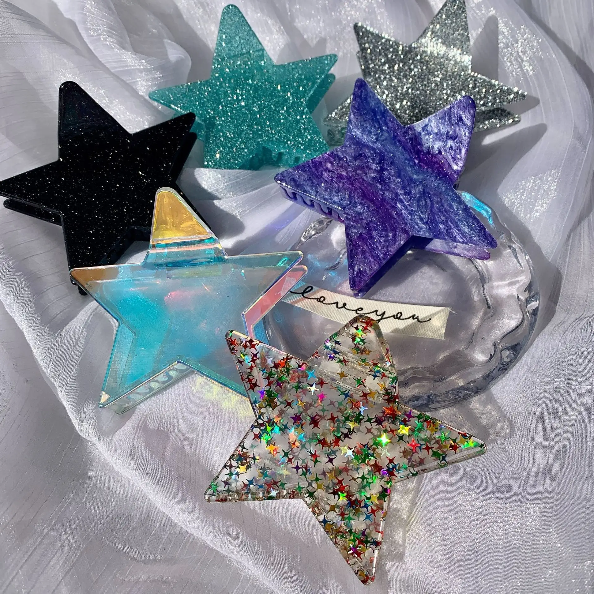 Cute Silver Star Hair Clip Hot Girl Style