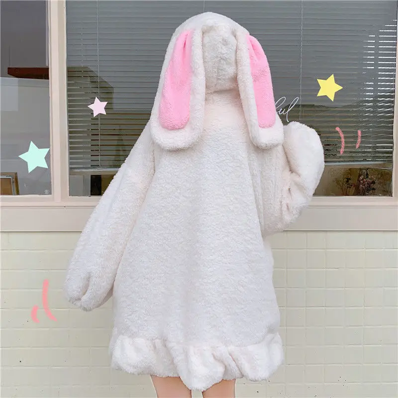 2025 Women's Black Rabbit Ears Sweatshirt Jacket Set Large — feature 10