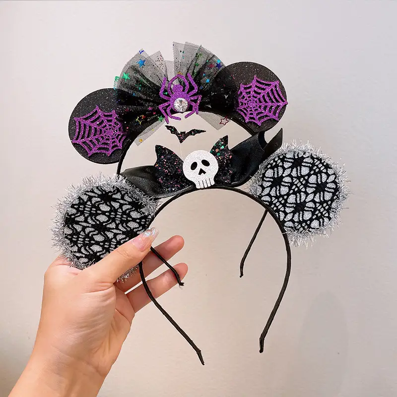 Halloween Bat Spider Web Headband with Ghost Design - Image 30