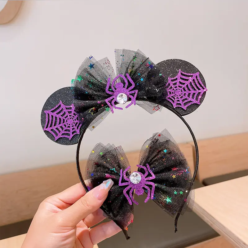Halloween Bat Spider Web Headband with Ghost Design - Image 31