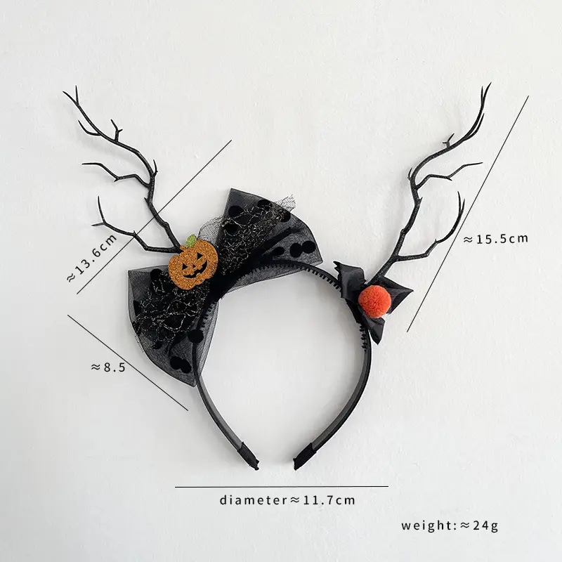 Halloween Bat Spider Web Headband with Ghost Design - Image 12