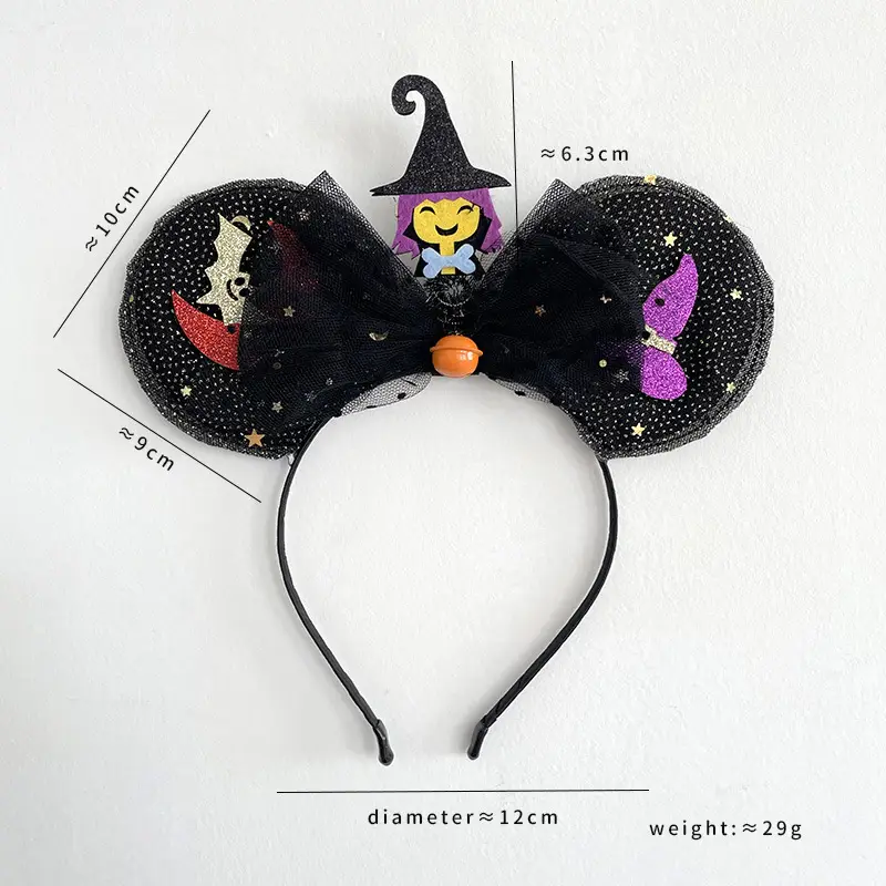 Halloween Bat Spider Web Headband with Ghost Design - Image 13
