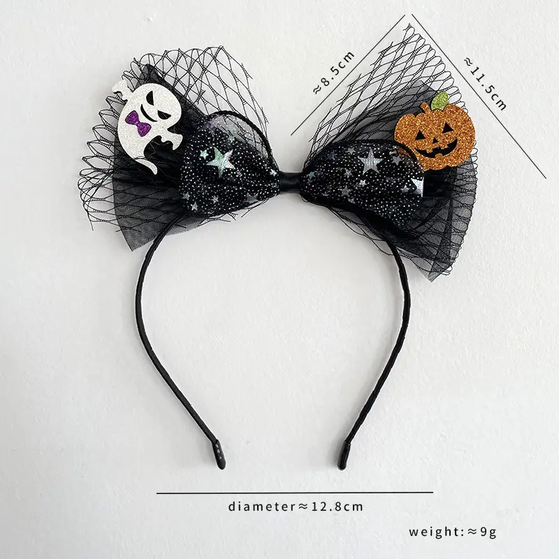Halloween Bat Spider Web Headband with Ghost Design - Image 16