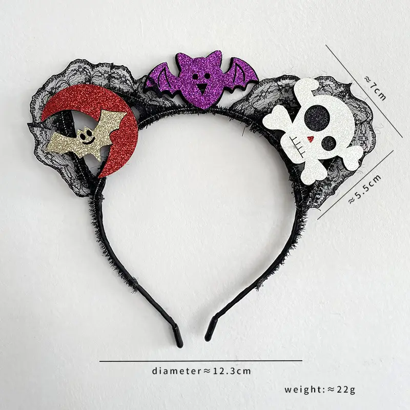 Halloween Bat Spider Web Headband with Ghost Design - Image 17