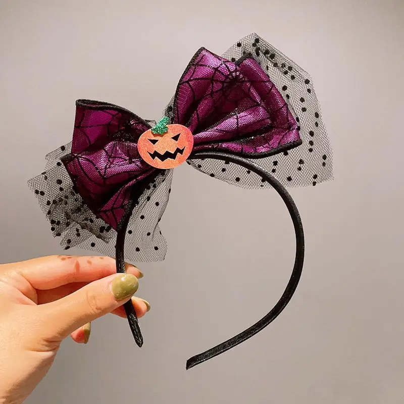 Halloween Bat Spider Web Headband with Ghost Design - Image 20