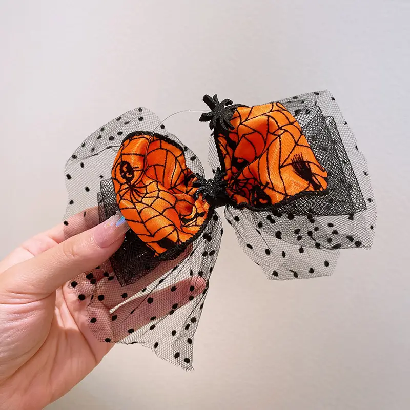Halloween Bat Spider Web Headband with Ghost Design - Image 6
