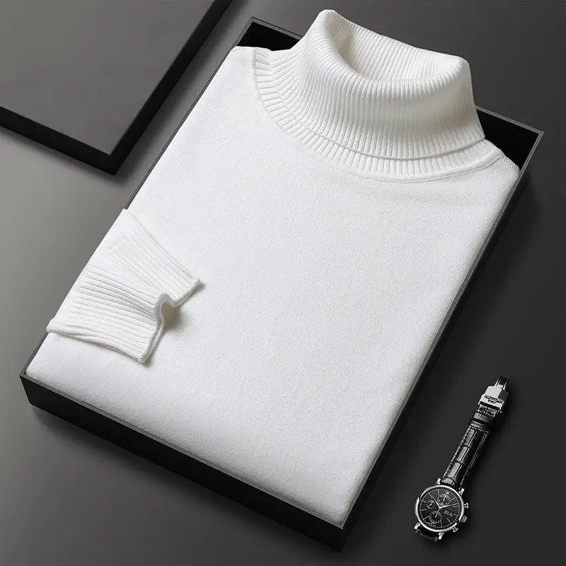 Men's Navy Knitted Turtleneck Sweater Wholesale