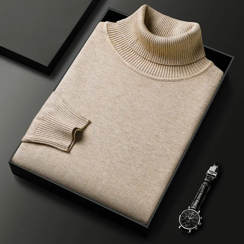 Men's Navy Knitted Turtleneck Sweater Wholesale