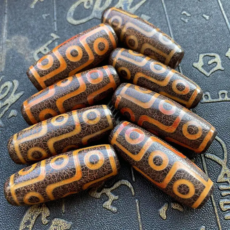 Xizang Natural Agate Beads 40mm Orange Peel Pattern - Image 2