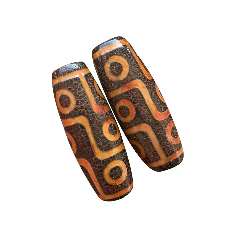 Xizang Natural Agate Beads 40mm Orange Peel Pattern - Image 5