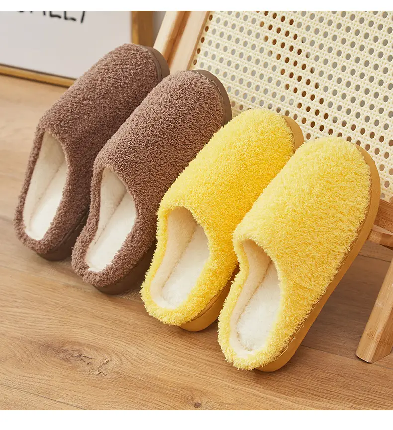 Yuezi Shoes Autumn and Winter Cotton Slippers Women's Bag with Solid Color Warm Home Wool Slippers Men's Couple's Indoor Thick Sole Non-slip — feature 20