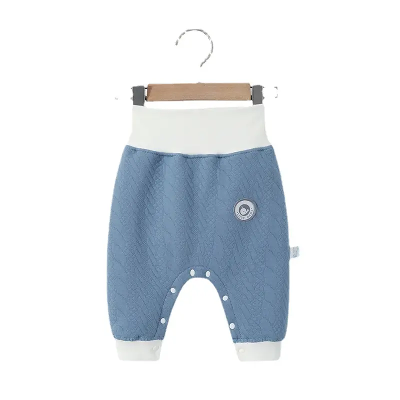 Baby Cotton High Waist Pants Beige Winter Warm - Image 11