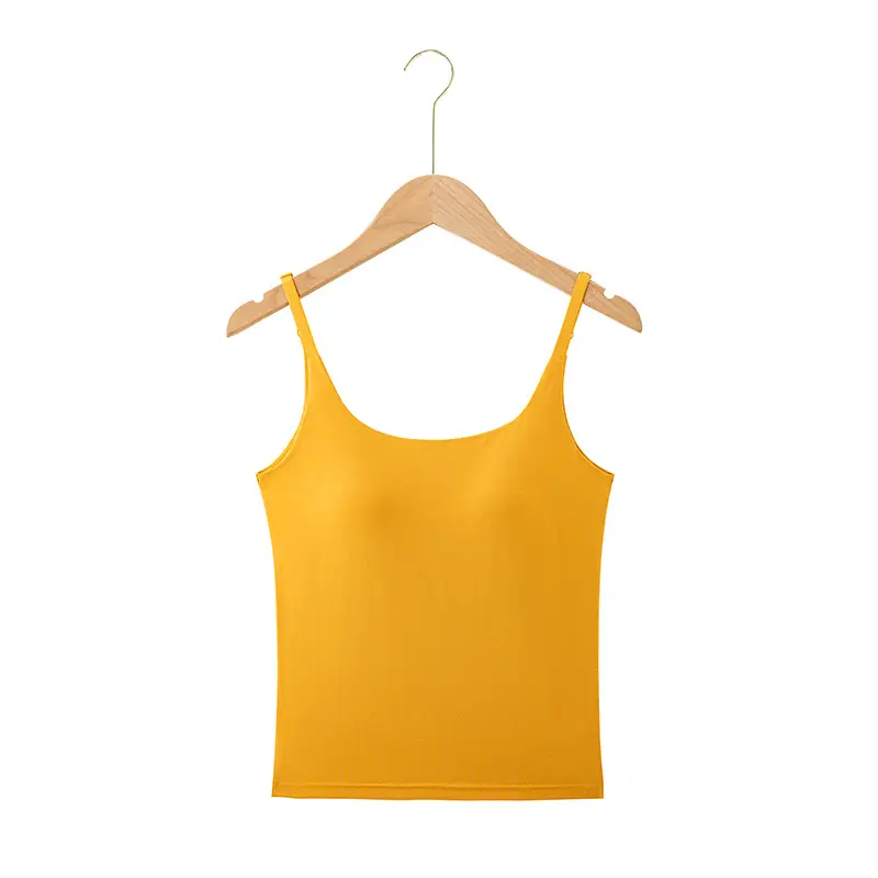 Women's Camisole with Chest Cup One Piece Yellow - Image 3