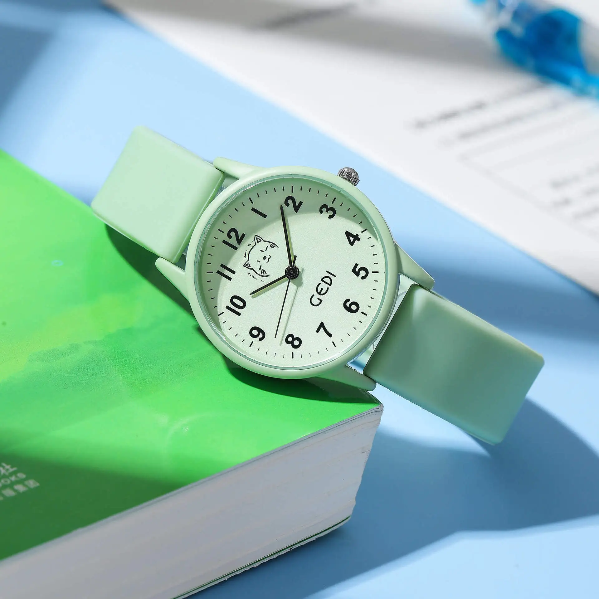 Pink Silicone Student Watch with Cartoon Dial - Image 7