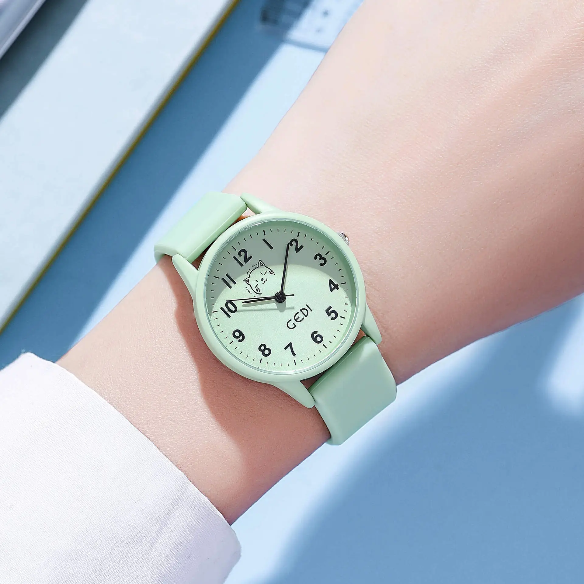 Pink Silicone Student Watch with Cartoon Dial - Image 8