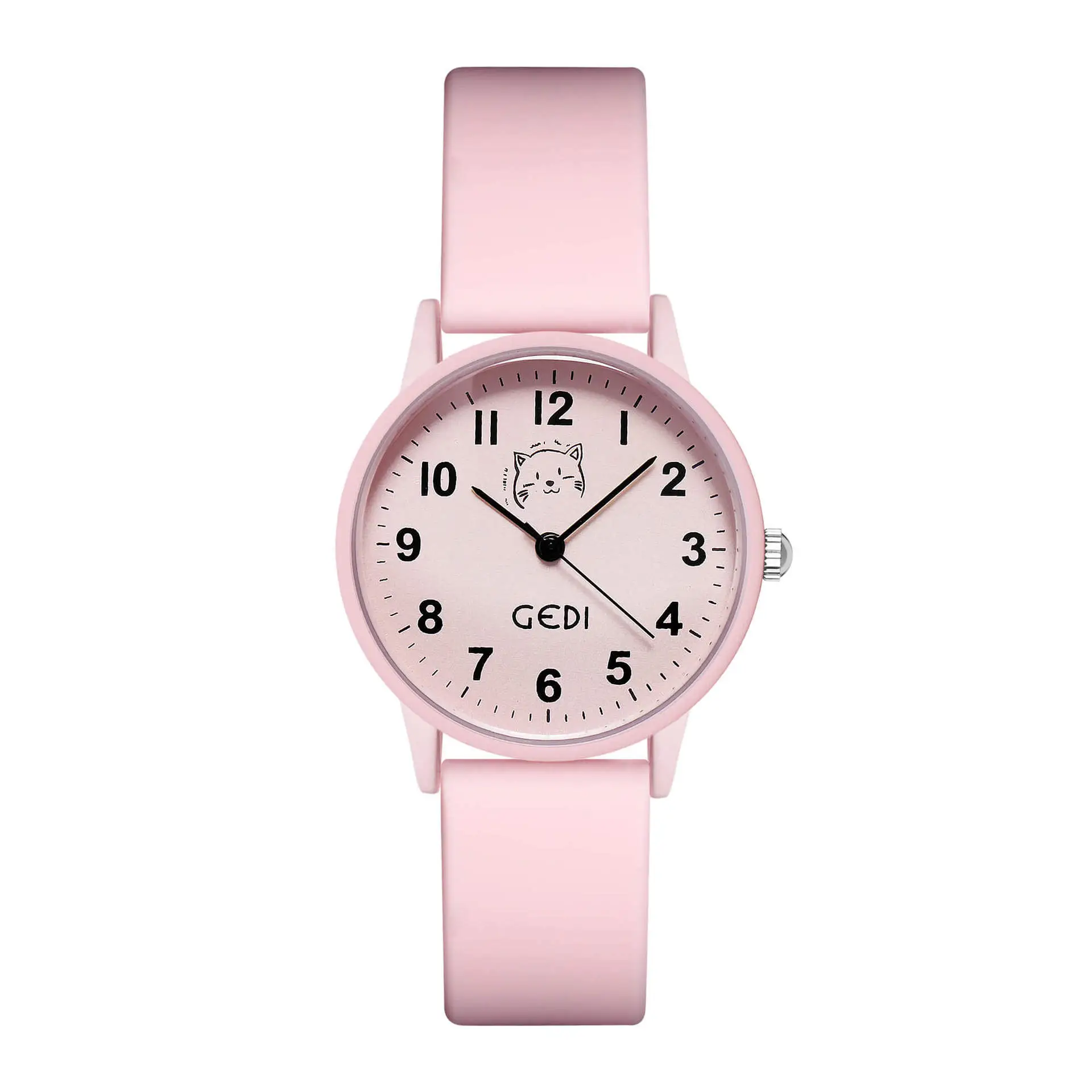 Pink Silicone Student Watch with Cartoon Dial - Image 4