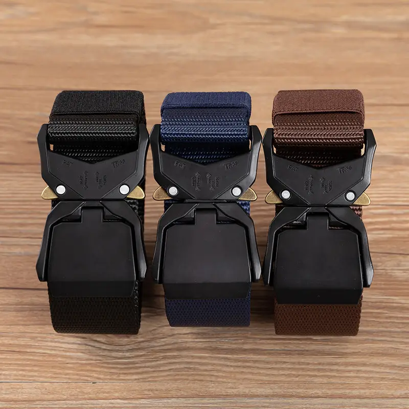 Men's Cobra Tactical Belt Double Quick-Release Aluminum Buckle Nylon Belt