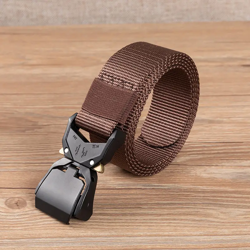 Men's Cobra Tactical Belt Double Quick-Release Aluminum Buckle Nylon Belt