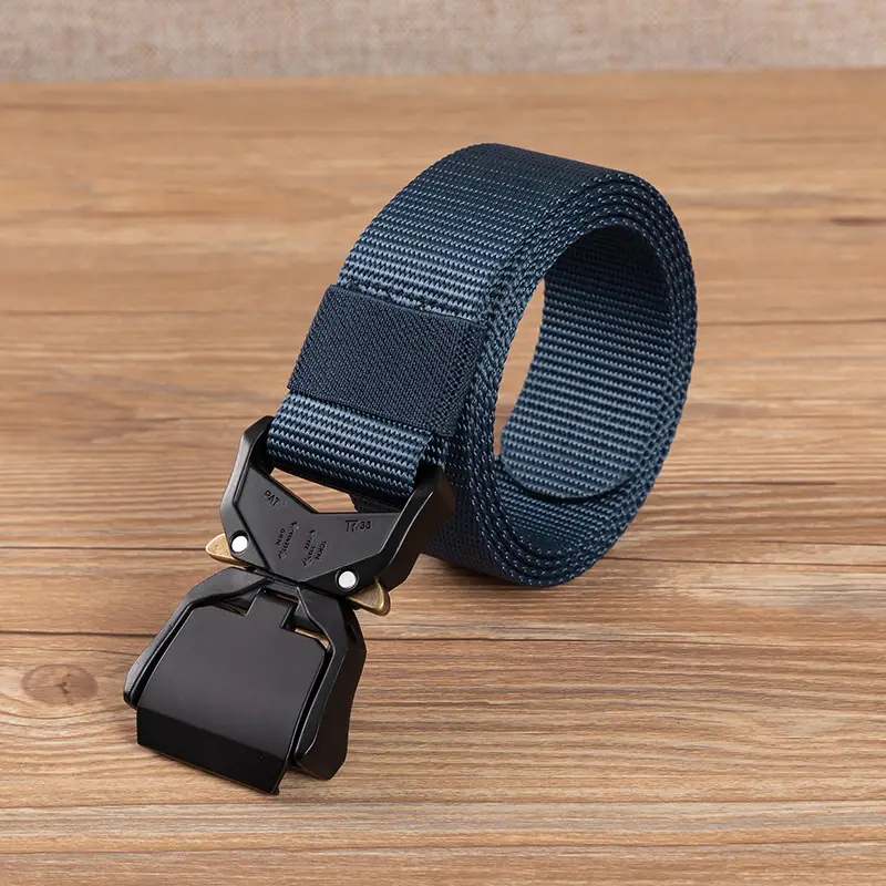 Men's Cobra Tactical Belt Double Quick-Release Aluminum Buckle Nylon Belt