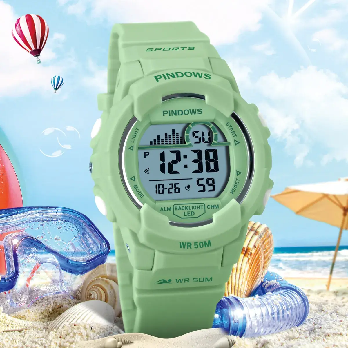 Waterproof Green Digital Watch for Men Women - Image 9