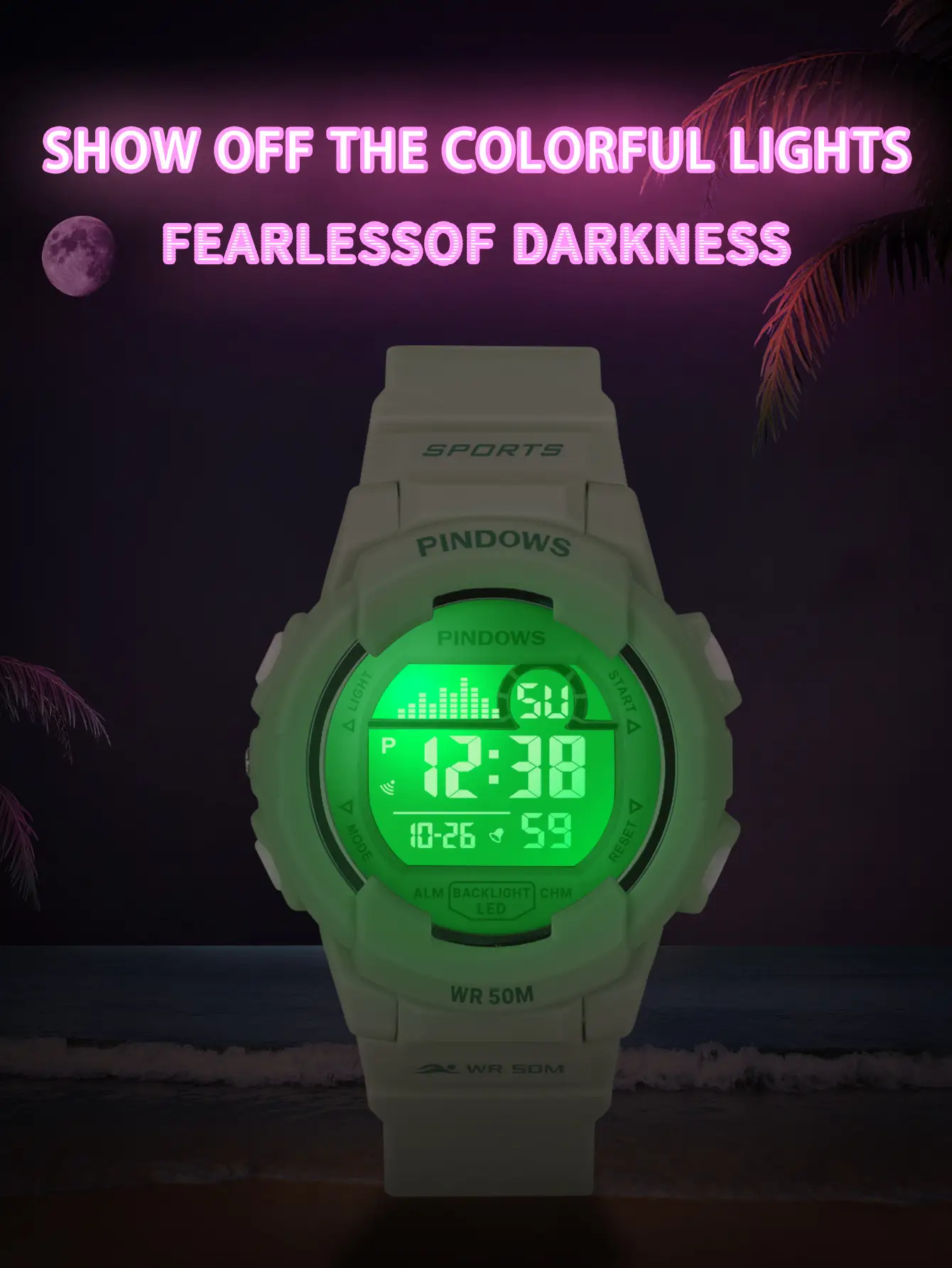 Waterproof Green Digital Watch for Men Women — feature 8