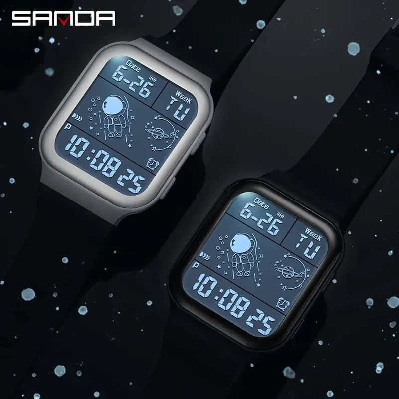 Sanda Digital Astronaut Watch Blue Strap Detachable