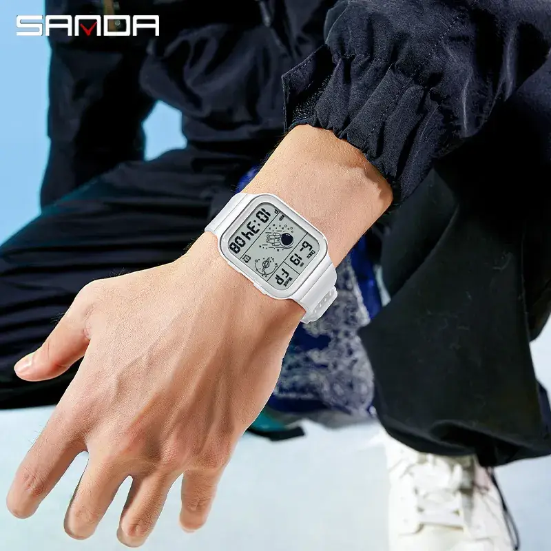 Sanda Digital Astronaut Watch Blue Strap Detachable