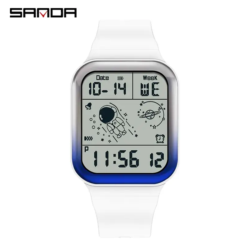 Sanda Digital Astronaut Watch Blue Strap Detachable