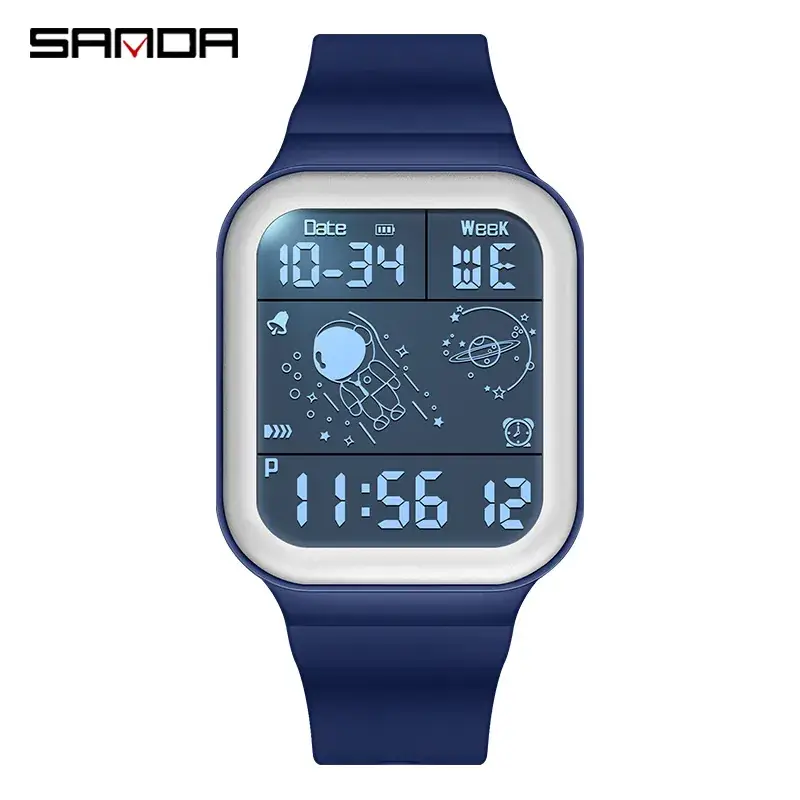 Sanda Digital Astronaut Watch Blue Strap Detachable