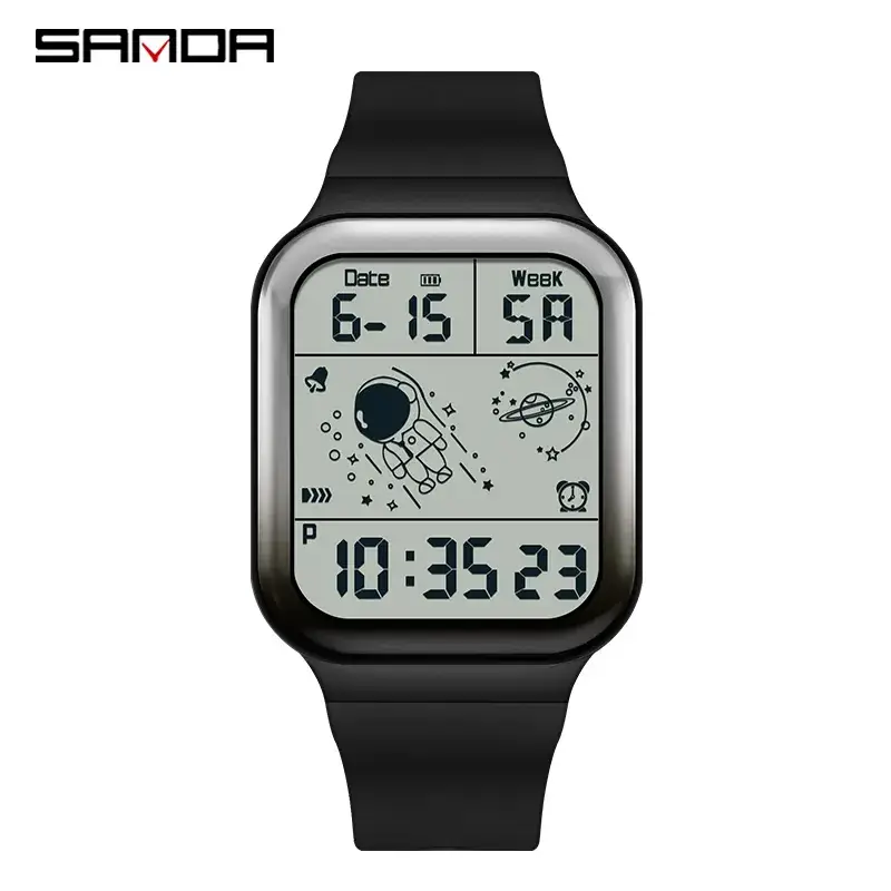 Sanda Digital Astronaut Watch Blue Strap Detachable