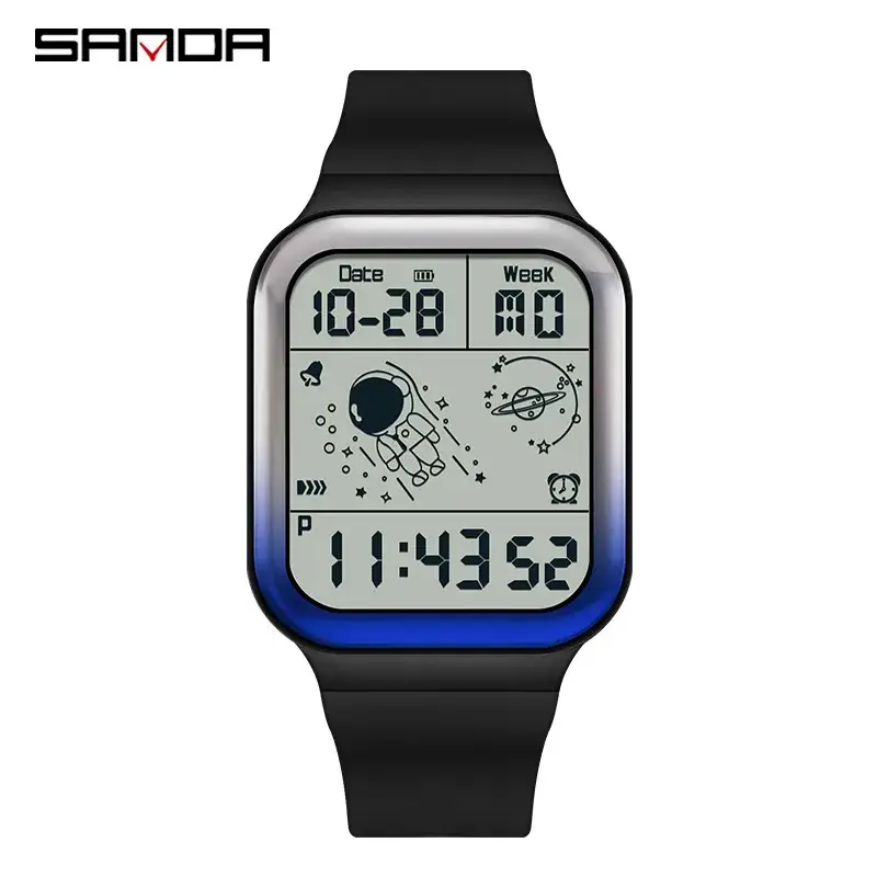 Sanda Digital Astronaut Watch Blue Strap Detachable