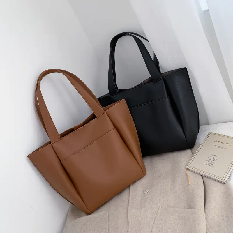 Large Capacity Korean Style Women Tan Tote Bag