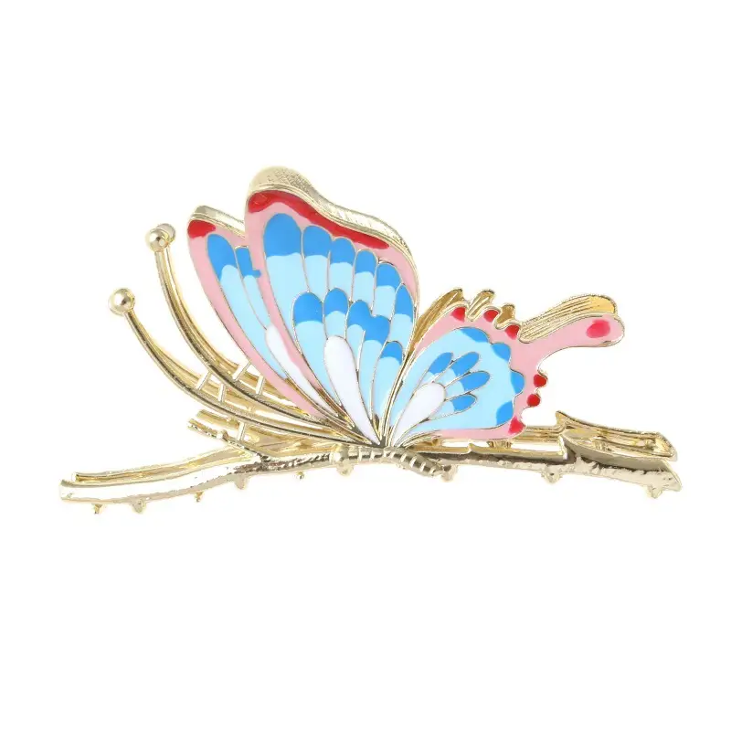 Antique Painted Butterfly Hair Clip for Women