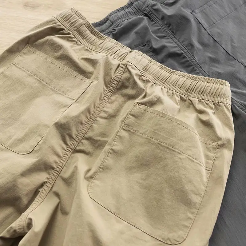 2021 Men Beige Construction Pants Loose Plus Large - Image 7
