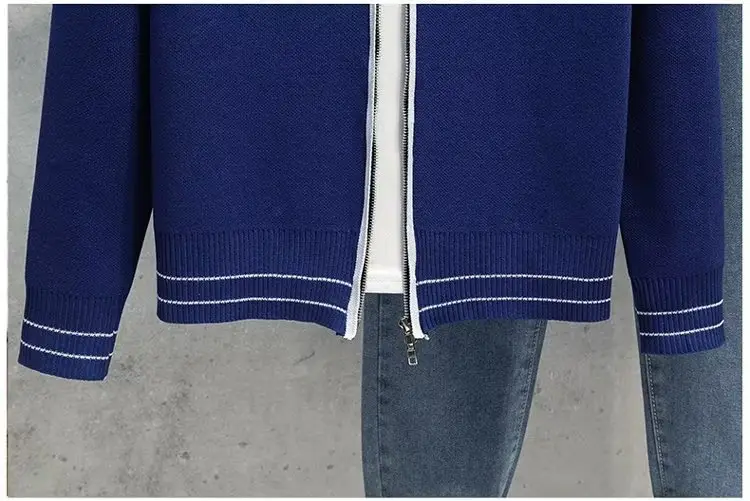 Men Green Zipper Cardigan Sweater Set with Jeans — feature 6