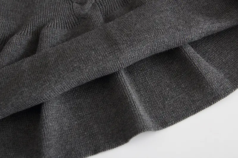 Red Flying Sleeve Knitted Cotton Dress for Girls — feature 11