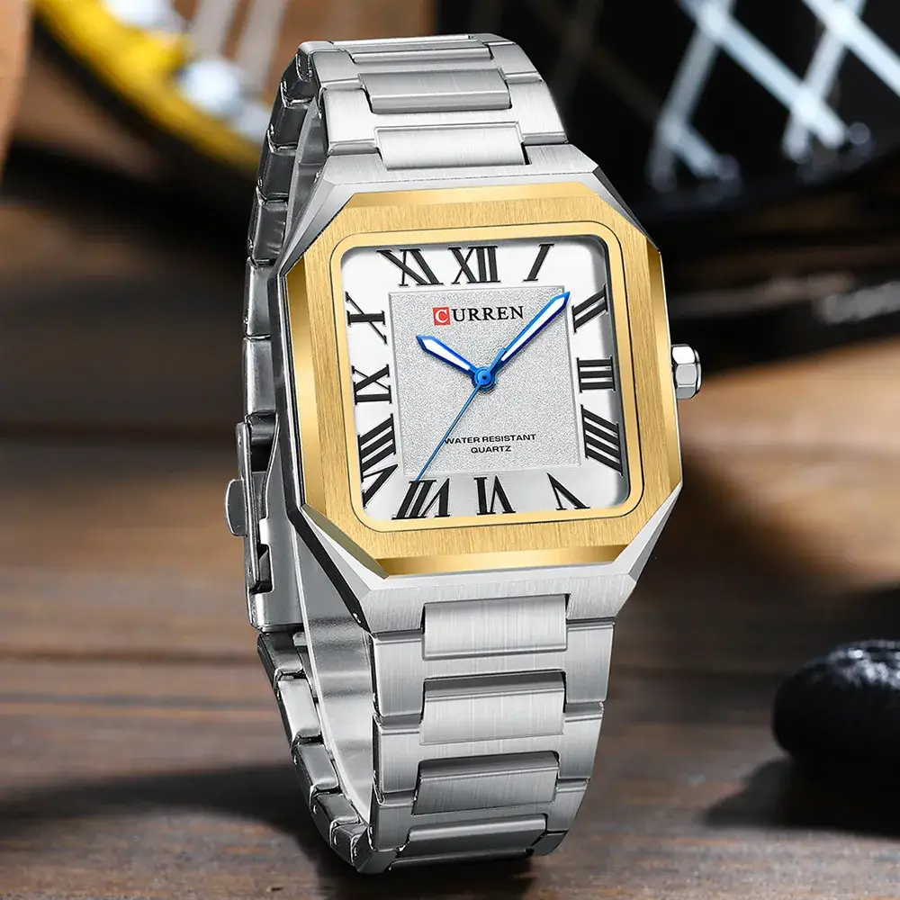 Curren Men's Green Dial Quartz Watch with Gold Case - Image 8