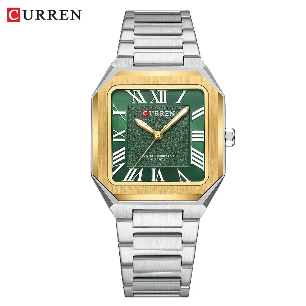 Curren Men's Green Dial Quartz Watch with Gold Case - Image 10